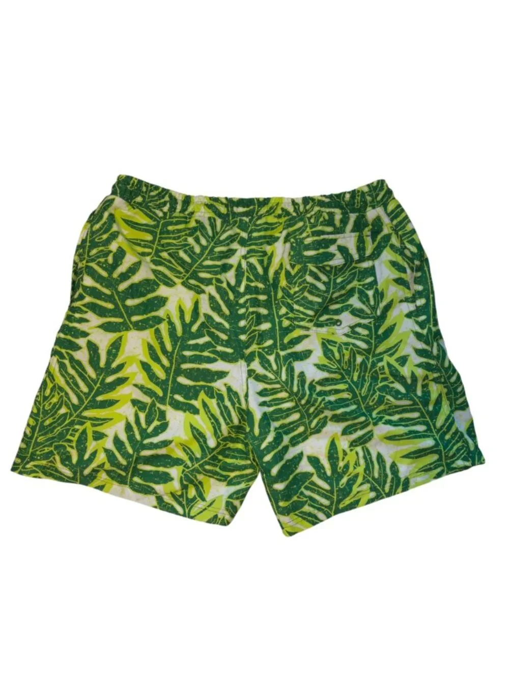 Club Room Leaf Print Swim Trunks XL Mesh Lined Elastic Waist Shorts Dad AOP